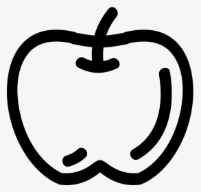 Apple Hand Drawn Fruit Outline - Contorno De Manzana Png, Transparent Png, Transparent PNG