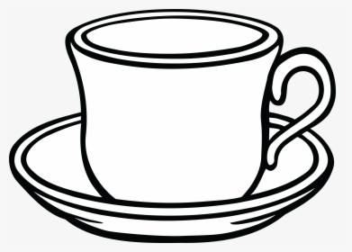 Free Clipart Of A Cup Of Coffee And Saucer - Cup And Saucer Clipart Black And White, HD Png Download, Transparent PNG