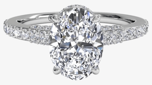 Ritani French-set Diamond Band Engagement Ring - Oval French Set Engagement Ring, HD Png Download, Transparent PNG