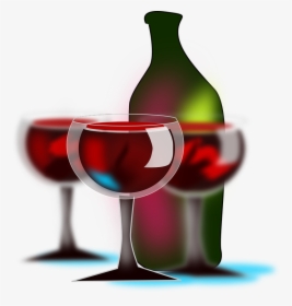 Wine Glasses, Wine, Bottle, Drink, Party, Red Wine - Bottle And Wineglass Png, Transparent Png, Transparent PNG