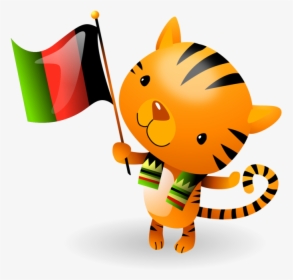 Kwanzaa Flag Waving Tiger Cub - Portable Network Graphics, HD Png Download, Transparent PNG