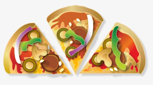 Pizza Slices - Chocolate - Pizza 6 Slice Cartoon, HD Png Download, Transparent PNG