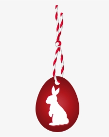 Red Easter Hanging Egg With Bunny Png Clip Art Imageu200b, Transparent Png, Transparent PNG