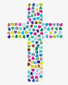 Pink,symmetry,symbol - Colorful Cross Clipart, HD Png Download, Transparent PNG