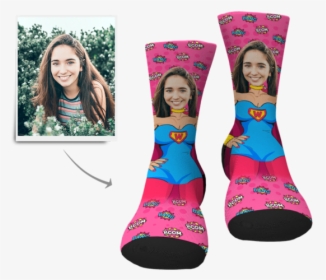 Custom Socks-superwoman - Girl, HD Png Download, Transparent PNG