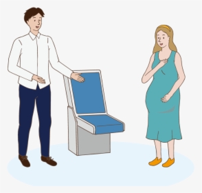 A Man Gives Up His Seat For Pregnant Woman - Give Seat To Old Person, HD Png Download, Transparent PNG