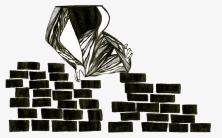 Drawing Of Pregnant Woman Behind Border Wall - Brickwork, HD Png Download, Transparent PNG