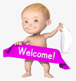 Welcome Baby Cartoon Character - Cartoon Image Of Welcome, HD Png Download, Transparent PNG