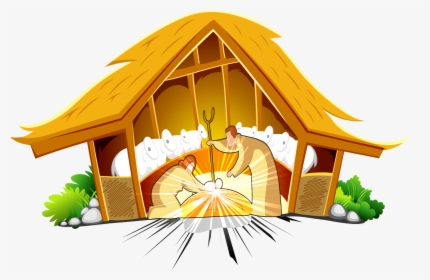 Hut - Merry Christmas Birth Of Jesus, HD Png Download, Transparent PNG