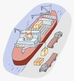 Transparent Cargo Ship Clipart - Cartoon Images Of Png Port, Png Download, Transparent PNG