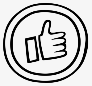Thumb Signal Black And White Comics Panel - Icon Thumbs Up Circle, HD Png Download, Transparent PNG