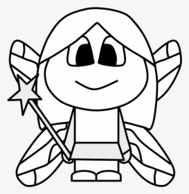 Fairy, Wings, Wand, Big Eyes, Cartoon Person, Black - Cartoon, HD Png Download, Transparent PNG