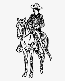 Vector Cowboy Horse Icon - Person On Horse Drawing, HD Png Download, Transparent PNG