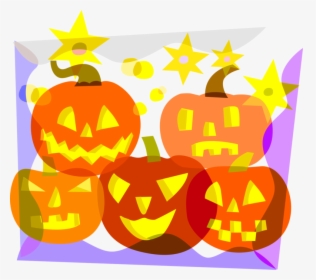 Vector Illustration Of Halloween Carved Pumpkin Jack - Jack-o'-lantern, HD Png Download, Transparent PNG