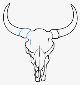 How To Draw Bull Skull - Buffalo Skull Easy Drawing, HD Png Download, Transparent PNG