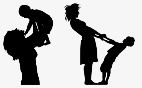 Mom And Baby Silhouette , Png Download - Mother And Son Clipart Black And White, Transparent Png, Transparent PNG