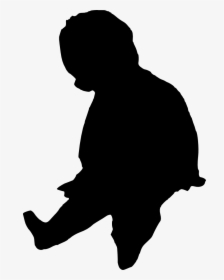 Baby-silhouette - Silhouette Kid Sitting Png, Transparent Png, Transparent PNG
