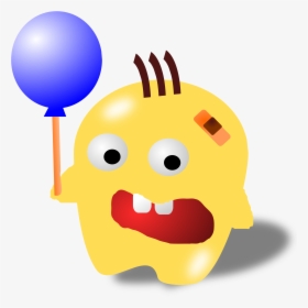 Monster With A Balloon Clip Arts - Cartoon Balloon With Smile, HD Png Download, Transparent PNG
