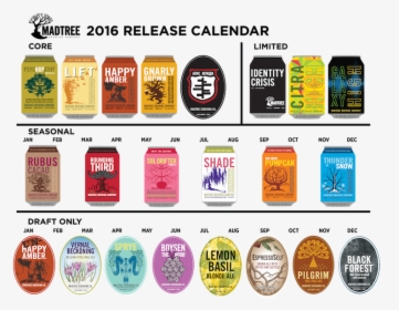 2016 Craft Beer Release Calendars [archive] - Madtree Beers, HD Png Download, Transparent PNG