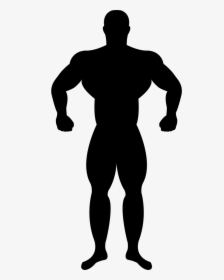 Black Silhouette Muscle Man Transparent Background, HD Png Download, Transparent PNG