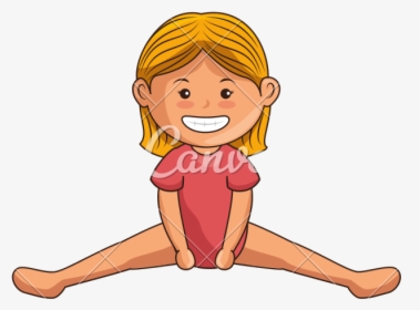 Clip Art Girl Gymnast - Cartoon, HD Png Download, Transparent PNG