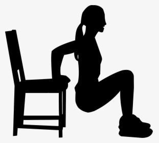 Aerobics, Exercise, Silhouette, Woman, Body, Chair, - Exercise With Chair Silhouette, HD Png Download, Transparent PNG