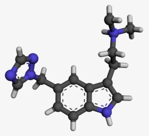 Rizatriptan 3d Ball And Stick - Serotonin Chemical Structure 3d, HD Png Download, Transparent PNG