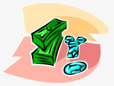 Vector Illustration Of Stacks Of Cash Money Dollars - Illustration, HD Png Download, Transparent PNG