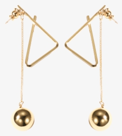 Zegl Trendy Golden Earrings With Triangle Shape And - Pearl, HD Png Download, Transparent PNG