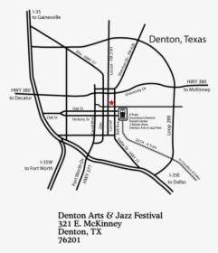 Jazz Fest Map - Denton Arts And Jazz Festival Map 2019, HD Png Download, Transparent PNG