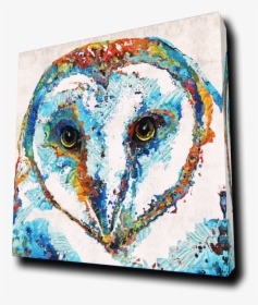 Colorful Barn Owl Art - Sharon Cummings, HD Png Download, Transparent PNG