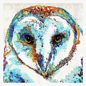 Colorful Barn Owl Art - Sharon Cummings, HD Png Download, Transparent PNG
