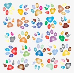 Colorful, Prismatic, Rainbow, Animal, Paw Prints, Dog - Animal Paw Print Background, HD Png Download, Transparent PNG