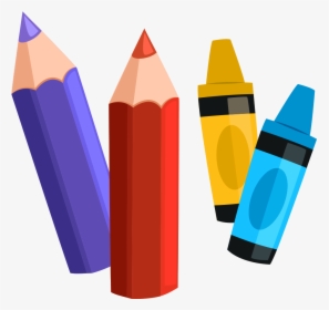 Cartoon Pencil Crayons - Cartoon Crayons And Pencils, HD Png Download, Transparent PNG