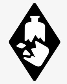 Diamond With Broken Bottle) - Broken Glass Hazard Symbol - Broken Glass Symbol, HD Png Download, Transparent PNG