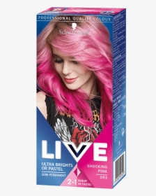 Live Color Uk Ultra Brights Pastel Shocking Pink - Shocking Pink Hair Dye, HD Png Download, Transparent PNG
