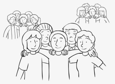 Simple Group Of People Drawing - Simple Drawing Of People, HD Png Download, Transparent PNG