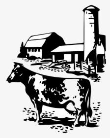 Cow Svg Farmhouse - Cow And Farm Clip Art, HD Png Download, Transparent PNG