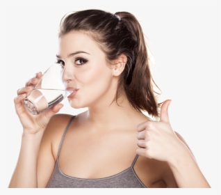 Drinking Structured Water - Person Drinking Glass Of Water, HD Png Download, Transparent PNG
