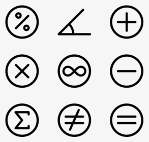 Maths Symbols - Emoji Clipart Black And White, HD Png Download, Transparent PNG