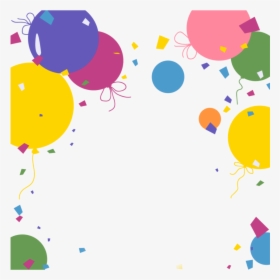#freetoedit #rainbow #colorful #balloons #border - Balloon Cartoon Background, HD Png Download, Transparent PNG