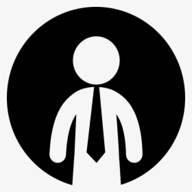 Businessman With Tie Inside A Circle - Business Man White Icon, HD Png Download, Transparent PNG