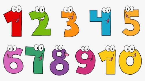 1 To 10 Numbers Transparent Background - Cartoon, HD Png Download, Transparent PNG