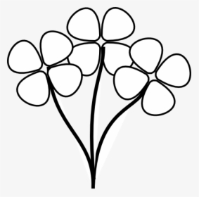 Spring Flowers Black And White Png - Clip Art Black And White Flowers, Transparent Png, Transparent PNG