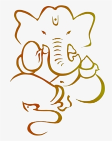 Ganesh Outline Png Transparent Images - Ganesh Chaturthi Drawing Easy, Png Download, Transparent PNG