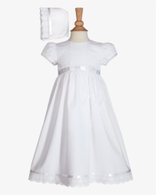Pintuck & Floral Eyelet Lace Handmade Cotton Baptism - Dress, HD Png Download, Transparent PNG