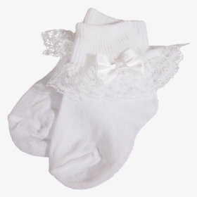 Lace, Satin & Pearls White Nylon Dress Socks Baby Girls - Sock, HD Png Download, Transparent PNG