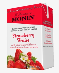 Monin Strawberry Real Fruit Smoothie Mix 46oz , Png - Strawberry, Transparent Png, Transparent PNG