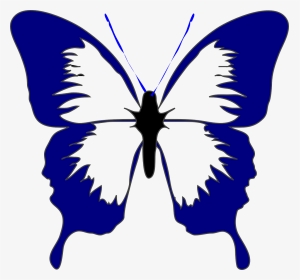 Blue Butterfly Svg Clip Arts - Butterfly Cartoon Black And White, HD Png Download, Transparent PNG