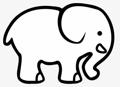 Elephant Clip Art Elephant Head - Black And White Elephant Cartoon, HD Png Download, Transparent PNG